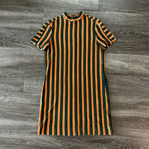 STAUD Striped Green and Tan Midi Dress - Picture 15 of 16